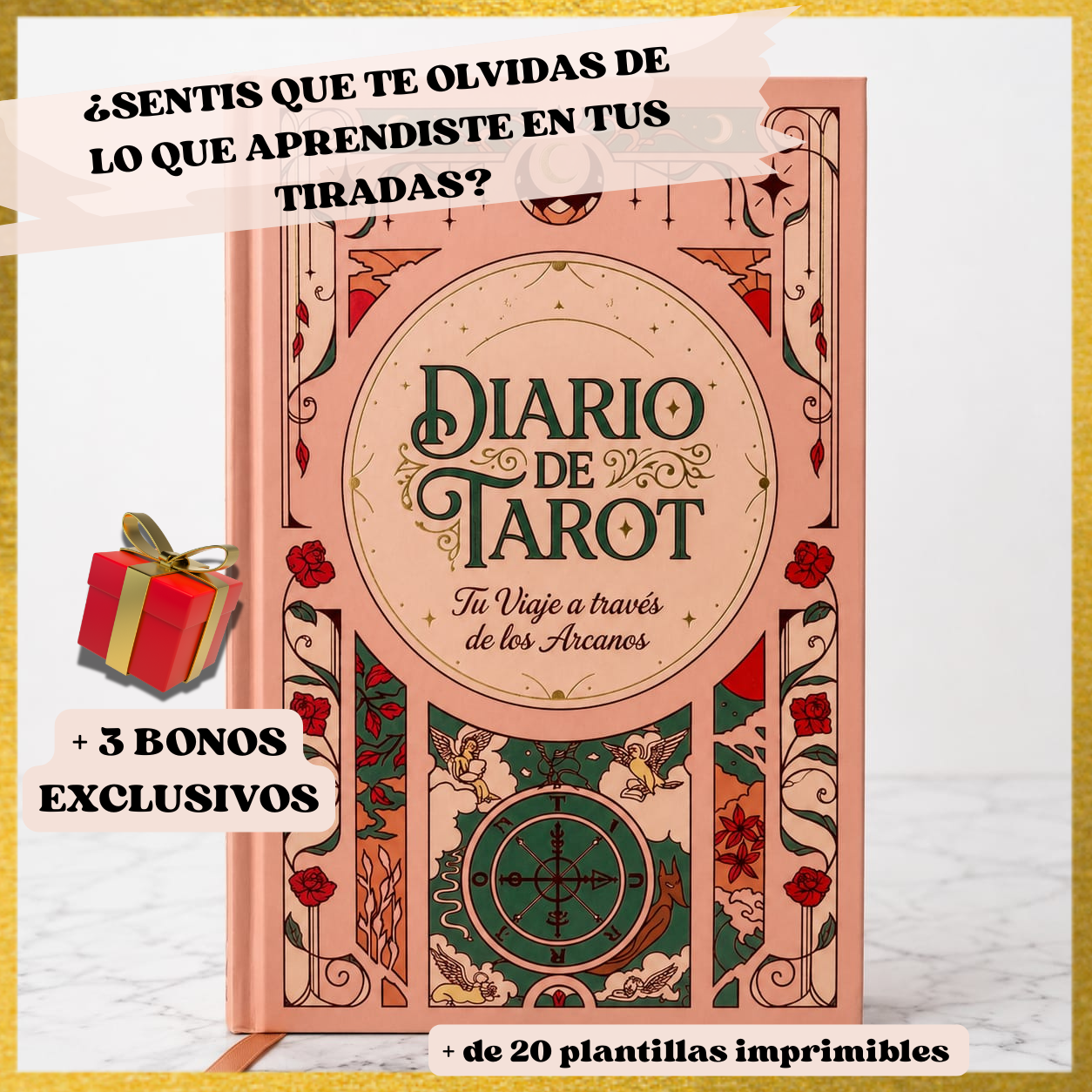 Diario de Tarot + 3 Bonos Exclusivos: Lleva tu práctica de Tarot al siguiente nivel.